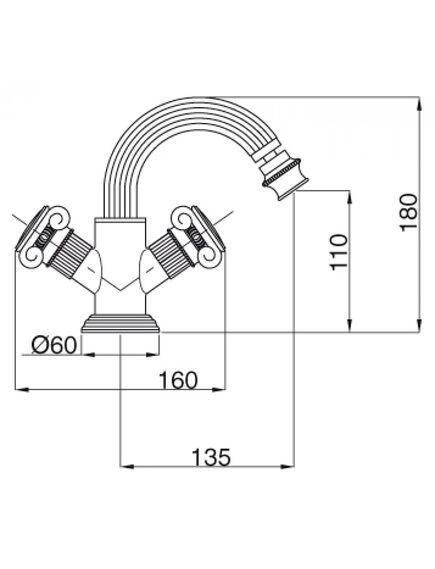 Купить Смеситель Cezares Olimp BS2 03/24 M для биде (OLIMP-BS2-03/24-M) по цене 62740 руб., в Санкт-Петебруге в интернет магазине 100-Систем, а также дургие товары CEZARES из раздела Смесители для биде и Смесители
