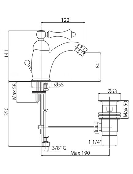 Купить Смеситель Cezares Margot MARGOT-BSM1-01-Bi для биде (margot-bsm1-01-bi) по цене 21900 руб., в Санкт-Петебруге в интернет магазине 100-Систем, а также дургие товары CEZARES из раздела Смесители для биде и Смесители
