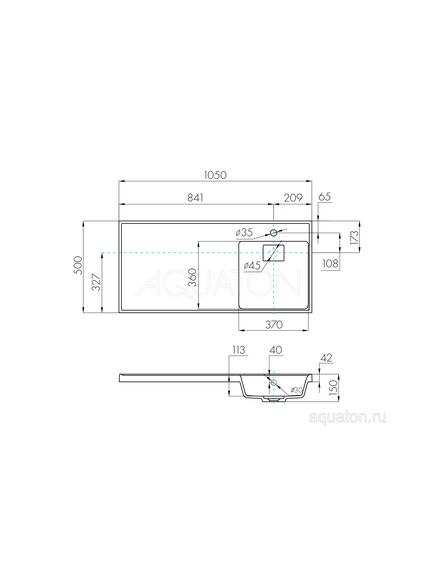 Купить Раковина AQUATON Лондри 1050 белая правая 1A72223KLH010 (1a72223klh010) по цене 16226.5 руб., в Санкт-Петебруге в интернет магазине 100-Систем, а также дургие товары AQUATON из раздела Раковины над стиральной машиной и Раковины и пьедесталы