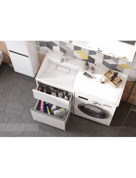Купить Раковина AQUATON Лондри 1200 белая левая 1A72843KLH01L (1a72843klh01l) по цене 18521.5 руб., в Санкт-Петебруге в интернет магазине 100-Систем, а также дургие товары AQUATON из раздела Раковины над стиральной машиной и Раковины и пьедесталы