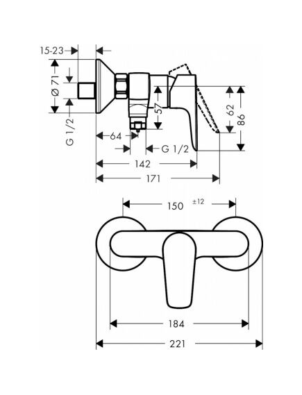 Купить HG Talis E, смес. 71760 для душа, мат/белый (71760700) по цене 33649 руб., в Санкт-Петебруге в интернет магазине 100-Систем, а также дургие товары HANSGROHE из раздела Смесители для душа без излива и Смесители для ванны и душа