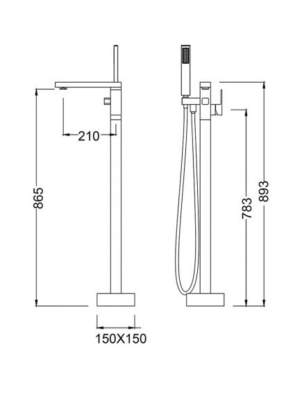 Купить Смеситель для ванны с душем Timo Selene 2200/03Y-CR черный напольный (2200/03Y-CR) по цене 78675 руб., в Санкт-Петебруге в интернет магазине 100-Систем, а также дургие товары TIMO из раздела Напольные смесители для ванны, раковины и Смесители для ванны и душа