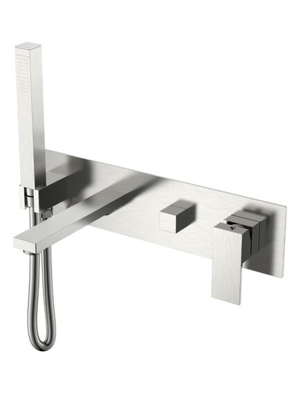 Купить Смеситель для ванны встроенный Qubic Brushed Nickel (474-2-nb) по цене 39896 руб., в Санкт-Петебруге в интернет магазине 100-Систем, а также дургие товары BOHEME из раздела Встраиваемые настенные смесители для ванны и душа и Смесители для ванны и душа