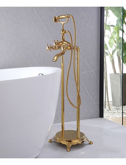 Купить Смеситель ABBER Klassik AF8415G напольный, золото (af8415g) по цене 61600 руб., в Санкт-Петебруге в интернет магазине 100-Систем, а также дургие товары ABBER из раздела Напольные смесители для ванны, раковины и Смесители для ванны и душа