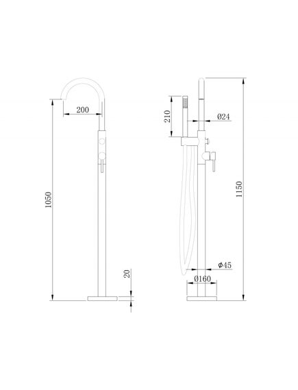 Купить Смеситель ABBER Wasser Kreis AF8115RG напольный для ванны, розовое золото (af8115rg) по цене 77700 руб., в Санкт-Петебруге в интернет магазине 100-Систем, а также дургие товары ABBER из раздела Напольные смесители для ванны, раковины и Смесители для ванны и душа