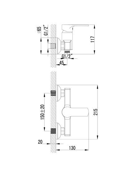 Купить Смеситель Lemark Plus Grace LM1503C для душа (lm1503c) по цене 3330 руб., в Санкт-Петебруге в интернет магазине 100-Систем, а также дургие товары LEMARK из раздела Смесители для душа без излива и Смесители для ванны и душа