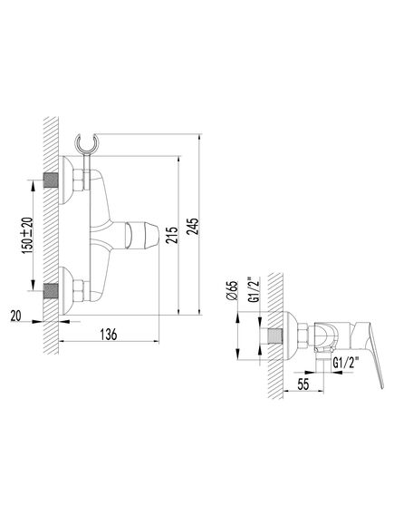 Купить Смеситель  Lemark Partner LM6559C  для душа (lm6559c) по цене 4970 руб., в Санкт-Петебруге в интернет магазине 100-Систем, а также дургие товары LEMARK из раздела Смесители для душа без излива и Смесители для ванны и душа