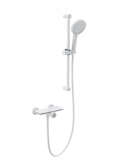 Купить Смеситель для душа с гарнитуром WONZON & WOGHAND ClickPlate, Белый матовый (WW-B2052-A-MW) (ww-b2052-a-mw) по цене 25578 руб., в Санкт-Петебруге в интернет магазине 100-Систем, а также дургие товары WONZON & WOGHAND из раздела Смесители для душа без излива и Смесители для ванны и душа