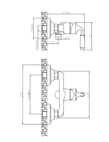 Купить Смеситель "Prague" д/душа, без акс., арт. PR 80 (PG 80) по цене 12490 руб., в Санкт-Петебруге в интернет магазине 100-Систем, а также дургие товары ESKO из раздела Смесители для душа без излива и Смесители для ванны и душа
