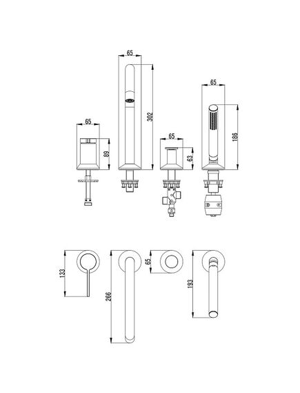 Купить FLAME Каскадный смеситель для ванны на 4 отверстия, черный (az-vpc258320pa) по цене 14455 руб., в Санкт-Петебруге в интернет магазине 100-Систем, а также дургие товары Azario из раздела Смесители на борт ванны и Смесители для ванны и душа