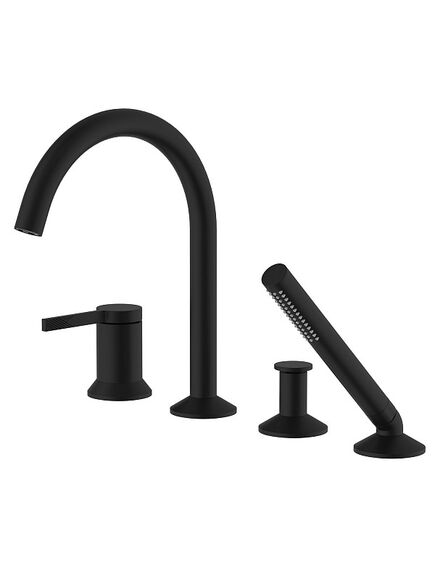 Купить FLAME Каскадный смеситель для ванны на 4 отверстия, черный (az-vpc258320pa) по цене 14455 руб., в Санкт-Петебруге в интернет магазине 100-Систем, а также дургие товары Azario из раздела Смесители на борт ванны и Смесители для ванны и душа