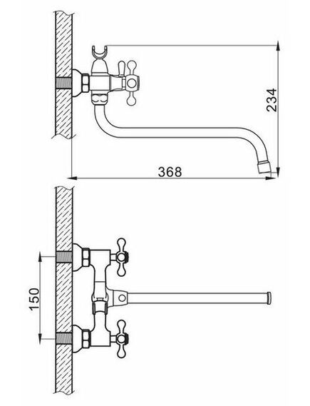 Купить Cмеситель для ванны и душа,с двумя рукоятками.Латунь.Хром. (a7179) по цене 3342 руб., в Санкт-Петебруге в интернет магазине 100-Систем, а также дургие товары Accoona из раздела Смесители с длинным изливом и Смесители для ванны и душа