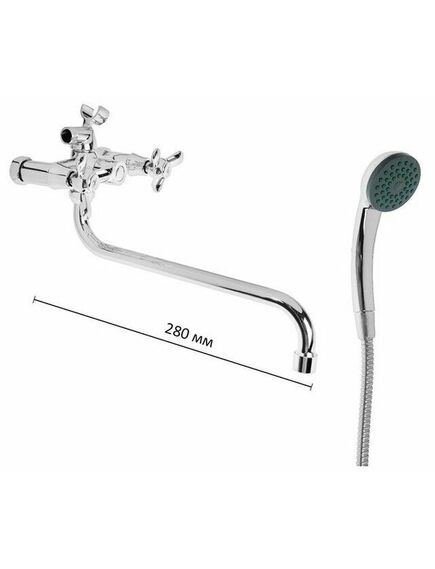 Купить Cмеситель для ванны и душа,с двумя рукоятками.Латунь.Хром. (a7179) по цене 3342 руб., в Санкт-Петебруге в интернет магазине 100-Систем, а также дургие товары Accoona из раздела Смесители с длинным изливом и Смесители для ванны и душа