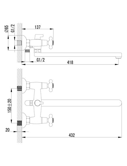 Купить Смеситель Lemark Standard LM2112C универсальный (lm2112c) по цене 7980 руб., в Санкт-Петебруге в интернет магазине 100-Систем, а также дургие товары LEMARK из раздела Смесители с длинным изливом и Смесители для ванны и душа