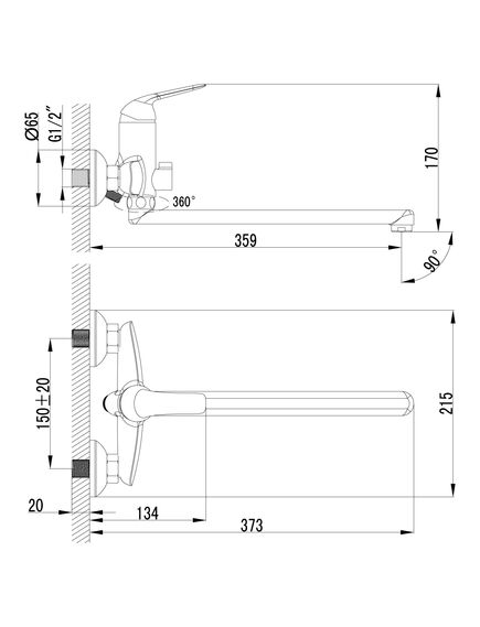 Купить Смеситель Lemark Plus Advance LM1251C универсальный (lm1251c) по цене 8020 руб., в Санкт-Петебруге в интернет магазине 100-Систем, а также дургие товары LEMARK из раздела Смесители с длинным изливом и Смесители для ванны и душа
