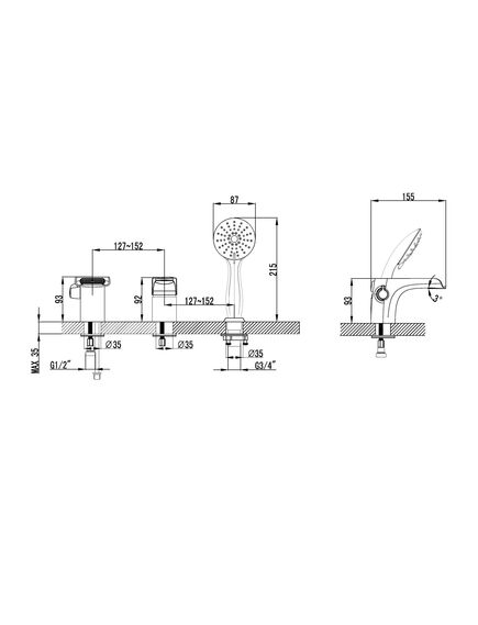 Купить Смеситель Lemark Shift LM4345C на борт ванны (lm4345c) по цене 18250 руб., в Санкт-Петебруге в интернет магазине 100-Систем, а также дургие товары LEMARK из раздела Смесители на борт ванны и Смесители для ванны и душа