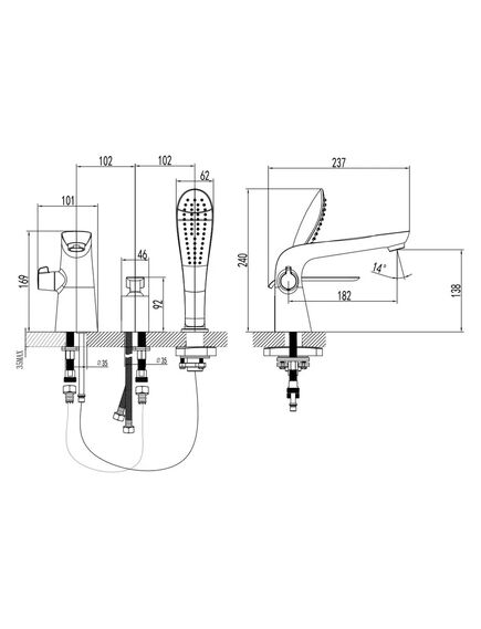 Купить Смеситель Lemark Melange LM4947CW на борт ванны (lm4947cw) по цене 44270 руб., в Санкт-Петебруге в интернет магазине 100-Систем, а также дургие товары LEMARK из раздела Смесители на борт ванны и Смесители для ванны и душа