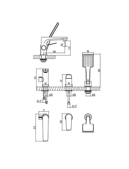 Купить Смеситель Lemark Bronx LM3745GM на борт ванны (lm3745gm) по цене 15950 руб., в Санкт-Петебруге в интернет магазине 100-Систем, а также дургие товары LEMARK из раздела Смесители на борт ванны и Смесители для ванны и душа