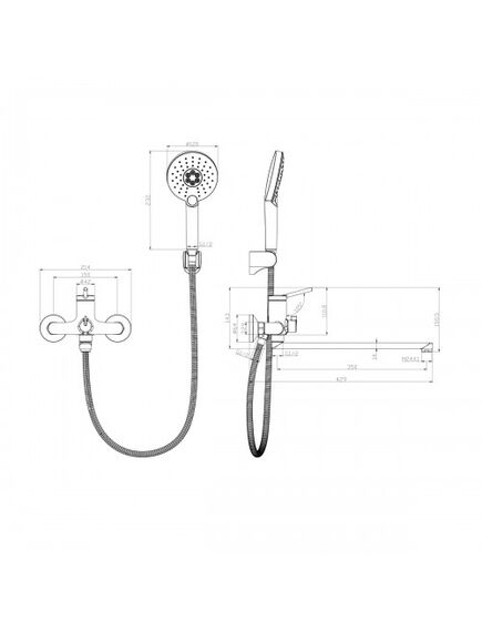 Купить Смеситель Lemark Minima LM3851C универсальный (lm3851c) по цене 7740 руб., в Санкт-Петебруге в интернет магазине 100-Систем, а также дургие товары LEMARK из раздела Смесители с длинным изливом и Смесители для ванны и душа