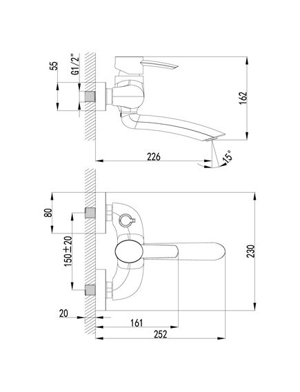 Купить Смеситель Lemark Atlantiss LM3214C для ванны (lm3214c) по цене 15720 руб., в Санкт-Петебруге в интернет магазине 100-Систем, а также дургие товары LEMARK из раздела Смесители с длинным изливом и Смесители для ванны и душа