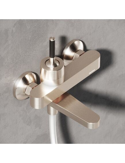 Купить 291000200 Arc, смеситель для ванной и душа, никель (291000200) по цене 20290 руб., в Санкт-Петебруге в интернет магазине 100-Систем, а также дургие товары DAMIXA из раздела Смесители с коротким изливом и Смесители для ванны и душа