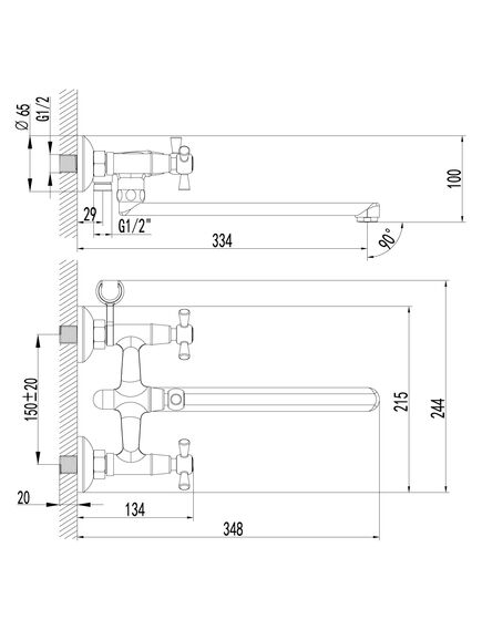 Купить Смеситель Lemark Contour LM7451C универсальный (lm7451c) по цене 7730 руб., в Санкт-Петебруге в интернет магазине 100-Систем, а также дургие товары LEMARK из раздела Смесители с длинным изливом и Смесители для ванны и душа