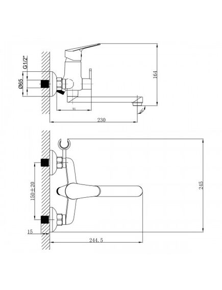 Купить Смеситель Lemark Partner LM6513C универсальный (lm6513c) по цене 7980 руб., в Санкт-Петебруге в интернет магазине 100-Систем, а также дургие товары LEMARK из раздела Смесители с длинным изливом и Смесители для ванны и душа