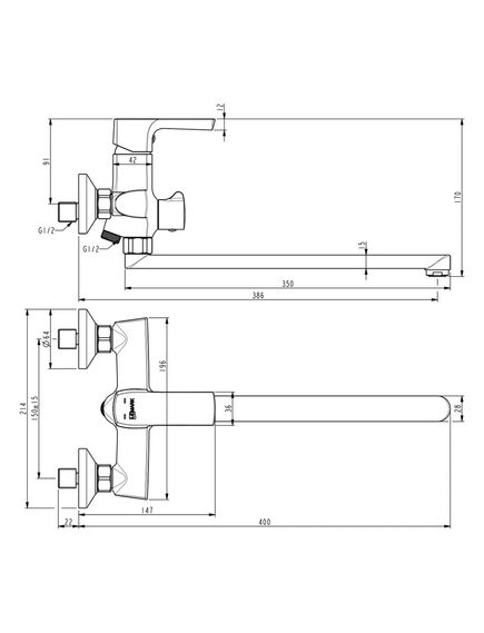 Купить Смеситель Lemark Ursus LM7251BL универсальный (lm7251bl) по цене 12380 руб., в Санкт-Петебруге в интернет магазине 100-Систем, а также дургие товары LEMARK из раздела Смесители с длинным изливом и Смесители для ванны и душа