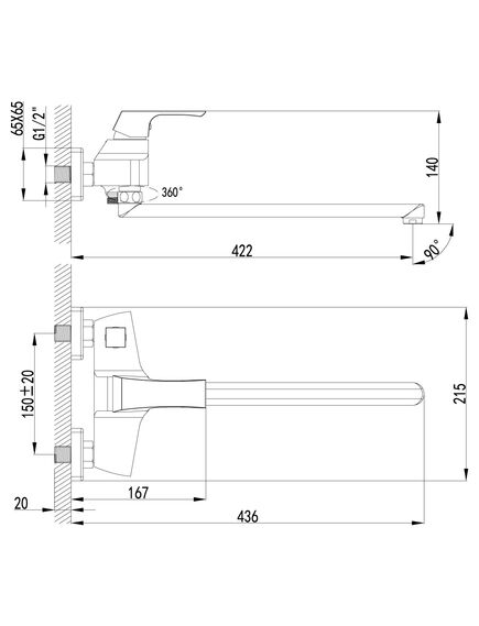 Купить Смеситель Lemark Unit LM4517C для ванны (lm4517c) по цене 16730 руб., в Санкт-Петебруге в интернет магазине 100-Систем, а также дургие товары LEMARK из раздела Смесители с длинным изливом и Смесители для ванны и душа