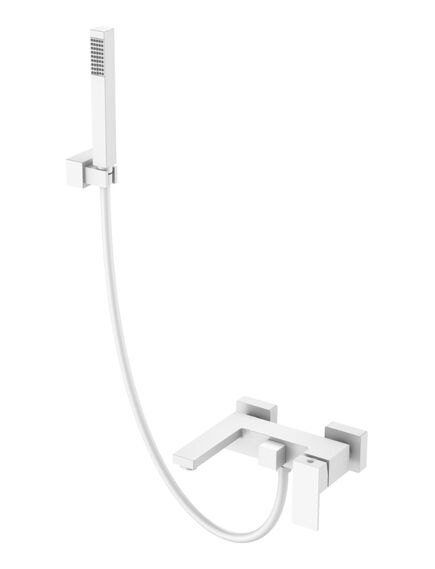 Купить Смеситель для ванны с душем Qubic Matt White (473-MW) по цене 36683 руб., в Санкт-Петебруге в интернет магазине 100-Систем, а также дургие товары BOHEME из раздела Смесители с коротким изливом и Смесители для ванны и душа