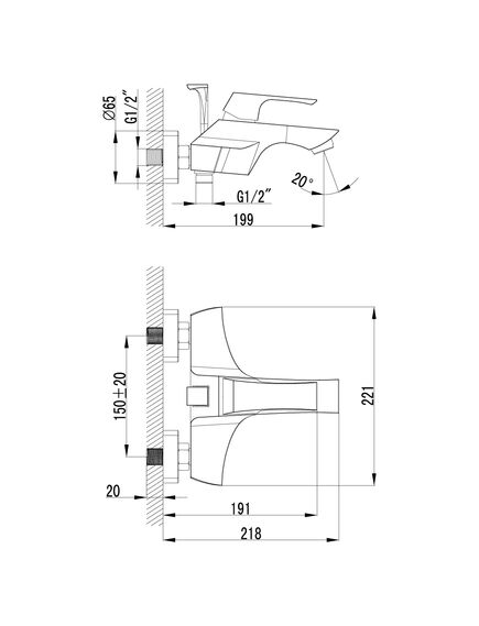 Купить Смеситель Lemark Unit LM4502C для ванны (lm4502c) по цене 14510 руб., в Санкт-Петебруге в интернет магазине 100-Систем, а также дургие товары LEMARK из раздела Смесители с коротким изливом и Смесители для ванны и душа