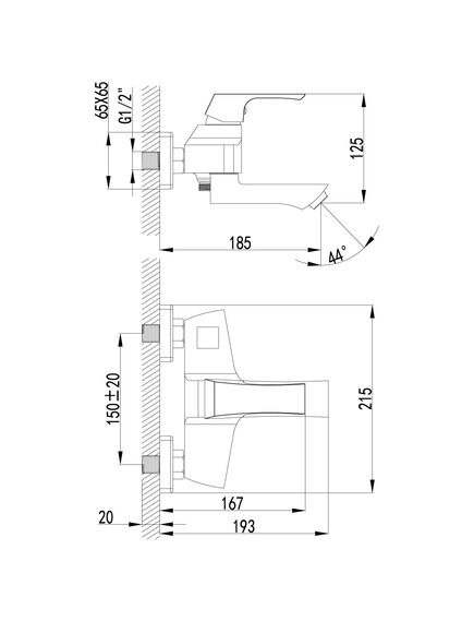 Купить Смеситель Lemark Unit LM4514C для ванны (lm4514c) по цене 20990 руб., в Санкт-Петебруге в интернет магазине 100-Систем, а также дургие товары LEMARK из раздела Смесители с коротким изливом и Смесители для ванны и душа