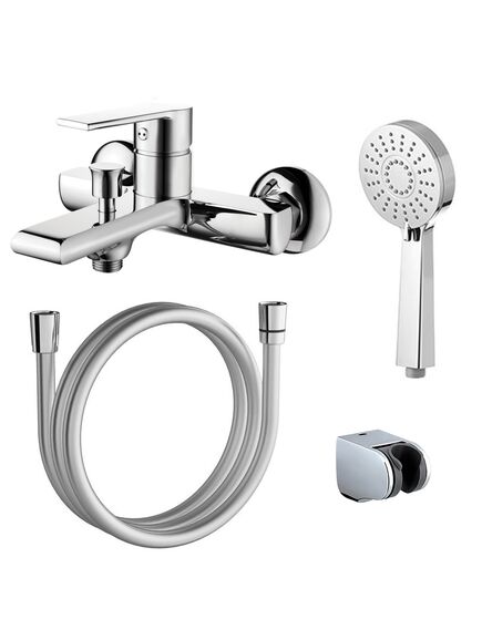 Купить Смеситель для ванны AZARIO FARO с ручным душем, керамический картридж, хром  (az-ps23459c) по цене 13684 руб., в Санкт-Петебруге в интернет магазине 100-Систем, а также дургие товары Azario из раздела Смесители с коротким изливом и Смесители для ванны и душа