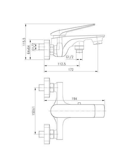 Купить Смеситель Lemark Allegro LM5914CW для ванны (lm5914cw) по цене 18300 руб., в Санкт-Петебруге в интернет магазине 100-Систем, а также дургие товары LEMARK из раздела Смесители с коротким изливом и Смесители для ванны и душа
