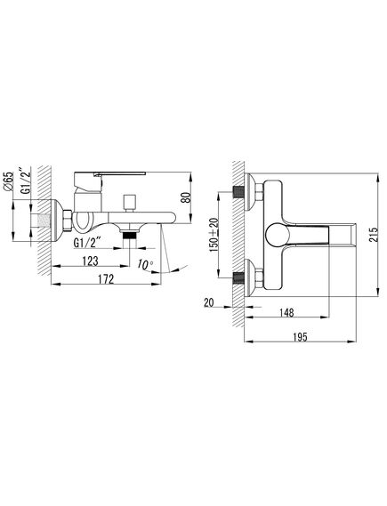 Купить Смеситель для ванны AZARIO FARO с ручным душем, керамический картридж, хром  (az-ps23459c) по цене 13684 руб., в Санкт-Петебруге в интернет магазине 100-Систем, а также дургие товары Azario из раздела Смесители с коротким изливом и Смесители для ванны и душа
