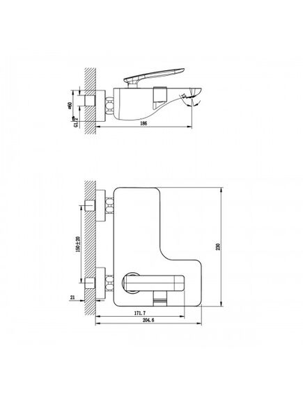 Купить Смеситель Lemark  Bellario LM6802C для ванны (lm6802c) по цене 14730 руб., в Санкт-Петебруге в интернет магазине 100-Систем, а также дургие товары LEMARK из раздела Смесители с коротким изливом и Смесители для ванны и душа