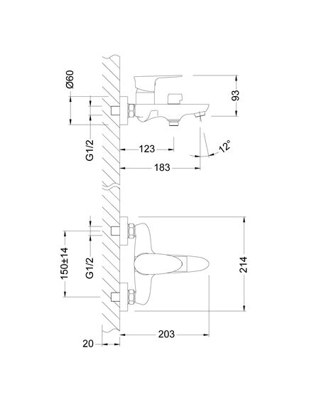 Купить Смеситель Lemark Nero LM0214C для ванны (lm0214c) по цене 8100 руб., в Санкт-Петебруге в интернет магазине 100-Систем, а также дургие товары LEMARK из раздела Смесители с коротким изливом и Смесители для ванны и душа