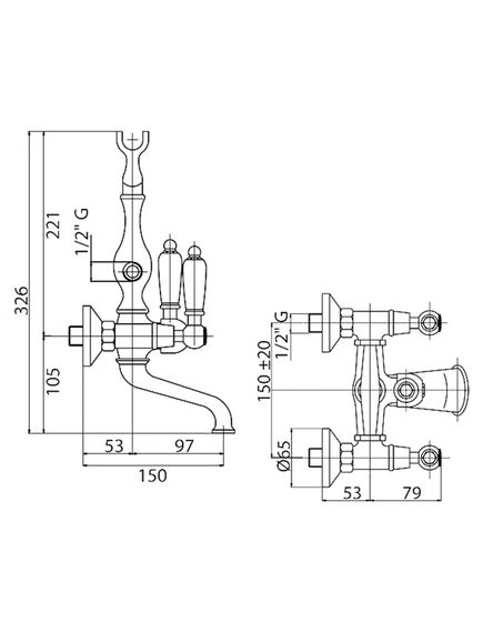Купить Смеситель Cezares Diamond DIAMOND-VD-01-Sw для ванны с душем (diamond-vd-01-sw) по цене 72280 руб., в Санкт-Петебруге в интернет магазине 100-Систем, а также дургие товары CEZARES из раздела Смесители с коротким изливом и Смесители для ванны и душа