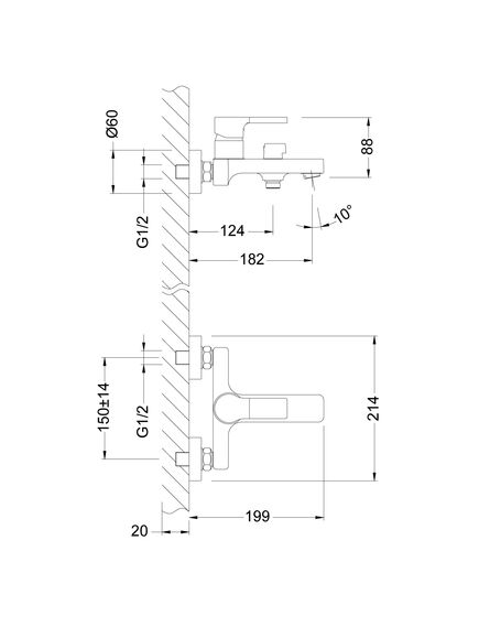 Купить Смеситель Lemark Aura LM0614C для ванны (LM0614C) по цене 8270 руб., в Санкт-Петебруге в интернет магазине 100-Систем, а также дургие товары LEMARK из раздела Смесители с коротким изливом и Смесители для ванны и душа