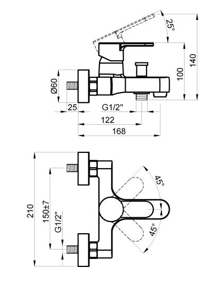 Купить Смеситель для ванны с коротким изливом AZARIO TEVIS, хром  (az-15490501) по цене 7283.58 руб., в Санкт-Петебруге в интернет магазине 100-Систем, а также дургие товары Azario из раздела Смесители с коротким изливом и Смесители для ванны и душа