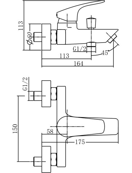Купить Смеситель для ванны с душем Aquanet Static AF330-20C (af330-20c) по цене 9220 руб., в Санкт-Петебруге в интернет магазине 100-Систем, а также дургие товары AQUANET из раздела Смесители с коротким изливом и Смесители для ванны и душа