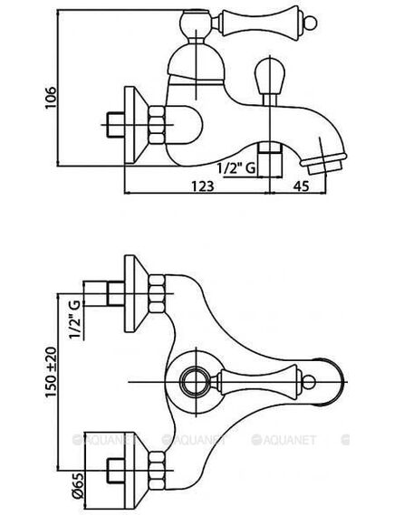 Купить Смеситель Cezares Margot MARGOT-VM-01-M для ванны с душем (margot-vm-01-m) по цене 22890 руб., в Санкт-Петебруге в интернет магазине 100-Систем, а также дургие товары CEZARES из раздела Смесители с коротким изливом и Смесители для ванны и душа