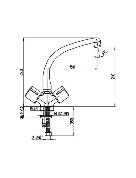 Купить Смеситель для кухни Paini Tevere (10cr571ffqlmkm) по цене 4123 руб., в Санкт-Петебруге в интернет магазине 100-Систем, а также дургие товары Paini из раздела Вентильные смесители и Смесители для кухни