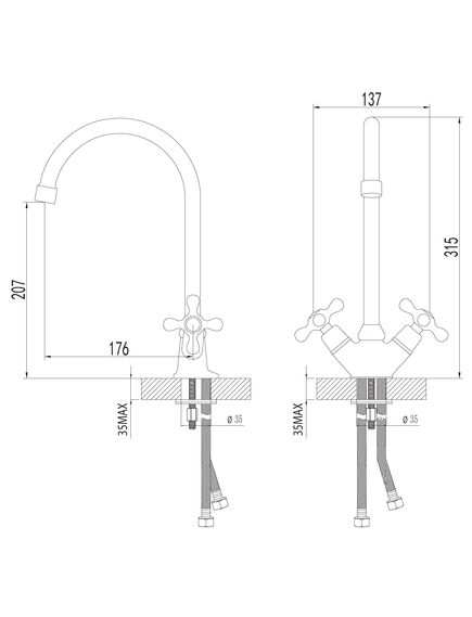 Купить Смеситель Lemark Standard LM2105C для кухни (lm2105c) по цене 4690 руб., в Санкт-Петебруге в интернет магазине 100-Систем, а также дургие товары LEMARK из раздела Вентильные смесители и Смесители для кухни