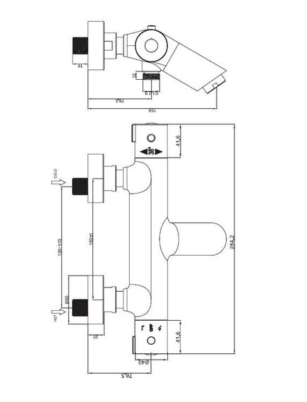 Купить Термостат д/ванны Mikros, арт.T3054, ESKO  (T3054) по цене 18670 руб., в Санкт-Петебруге в интернет магазине 100-Систем, а также дургие товары ESKO из раздела Смесители с коротким изливом и Смесители для ванны и душа