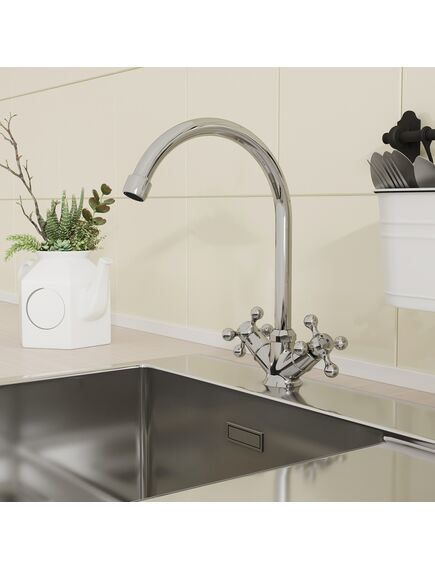 Купить Смеситель для кухни, Duplex, Milardo, DUPSB0JM05 (dupsb0jm05) по цене 3390 руб., в Санкт-Петебруге в интернет магазине 100-Систем, а также дургие товары MILARDO из раздела Вентильные смесители и Смесители для кухни