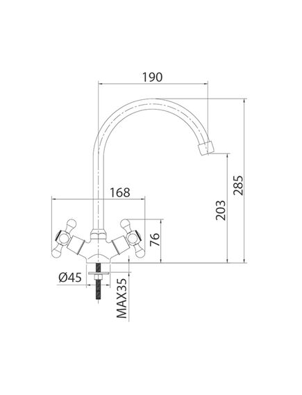 Купить Смеситель для кухни, Duplex, Milardo, DUPSB0JM05 (DUPSB0JM05) по цене 3390 руб., в Санкт-Петебруге в интернет магазине 100-Систем, а также дургие товары MILARDO из раздела Вентильные смесители и Смесители для кухни