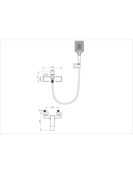 Купить Смеситель для ванны с душем WONZON & WOGHAND EDGE, Хром (WW-88639003A-CR) (ww-88639003a-cr) по цене 32084 руб., в Санкт-Петебруге в интернет магазине 100-Систем, а также дургие товары WONZON & WOGHAND из раздела Смесители с коротким изливом и Смесители для ванны и душа