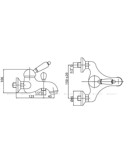 Купить Смеситель Cezares Vintage VINTAGE-VM-03/24-Sw для ванны с душем (vintage-vm-03/24-sw) по цене 51220 руб., в Санкт-Петебруге в интернет магазине 100-Систем, а также дургие товары CEZARES из раздела Смесители с коротким изливом и Смесители для ванны и душа