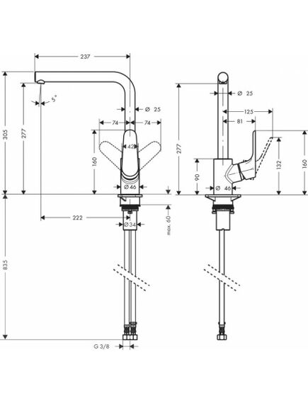 Купить HG Focus, смес. 31817 д/кухни, L-излив/повор 110°/150°/360°, мат/черный (31817670) по цене 33324.84 руб., в Санкт-Петебруге в интернет магазине 100-Систем, а также дургие товары HANSGROHE из раздела Рычажные смесители и Смесители для кухни